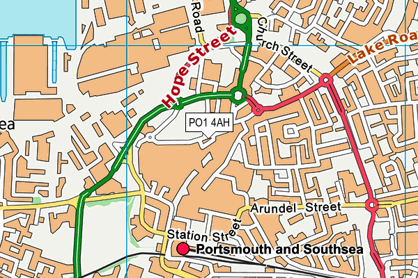 PO1 4AH map - OS VectorMap District (Ordnance Survey) PO1 4AH map - OS VectorMap District (Ordnance Survey)