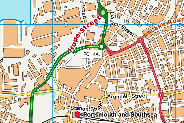 PO1 4AJ map - OS VectorMap District (Ordnance Survey) PO1 4AJ map - OS VectorMap District (Ordnance Survey)
