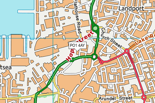 PO1 4AY map - OS VectorMap District (Ordnance Survey) PO1 4AY map - OS VectorMap District (Ordnance Survey)