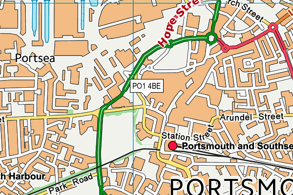 PO1 4BE map - OS VectorMap District (Ordnance Survey) PO1 4BE map - OS VectorMap District (Ordnance Survey)