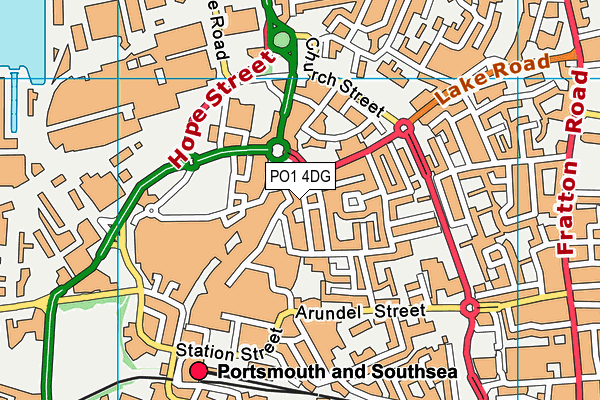 PO1 4DG map - OS VectorMap District (Ordnance Survey) PO1 4DG map - OS VectorMap District (Ordnance Survey)