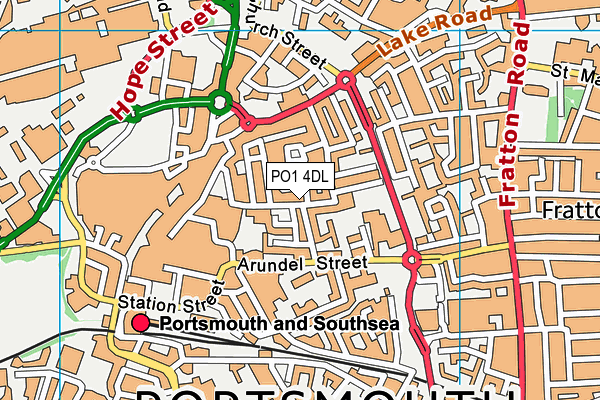 PO1 4DL map - OS VectorMap District (Ordnance Survey) PO1 4DL map - OS VectorMap District (Ordnance Survey)