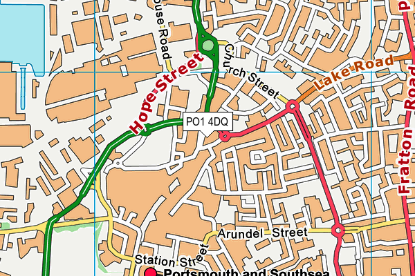 PO1 4DQ map - OS VectorMap District (Ordnance Survey) PO1 4DQ map - OS VectorMap District (Ordnance Survey)