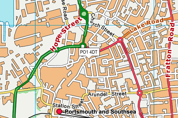 PO1 4DT map - OS VectorMap District (Ordnance Survey) PO1 4DT map - OS VectorMap District (Ordnance Survey)
