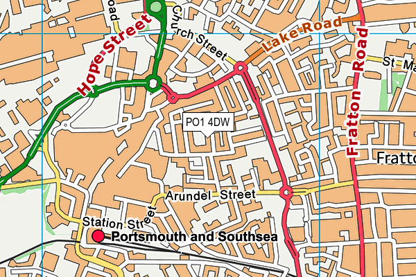 PO1 4DW map - OS VectorMap District (Ordnance Survey) PO1 4DW map - OS VectorMap District (Ordnance Survey)
