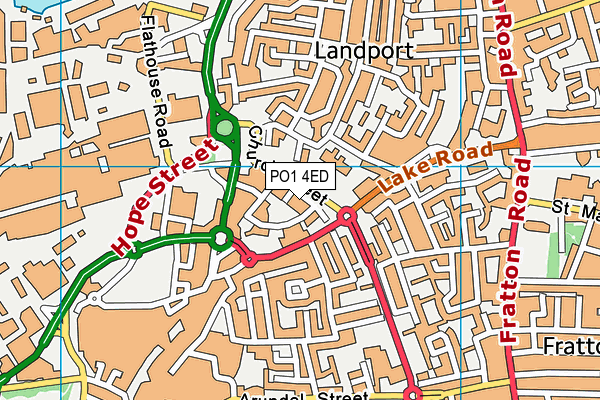 PO1 4ED map - OS VectorMap District (Ordnance Survey) PO1 4ED map - OS VectorMap District (Ordnance Survey)
