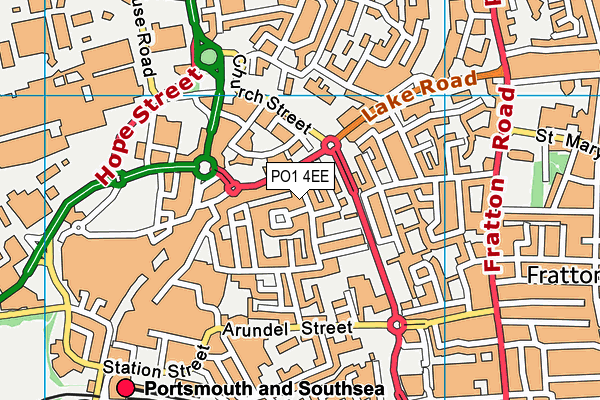 PO1 4EE map - OS VectorMap District (Ordnance Survey) PO1 4EE map - OS VectorMap District (Ordnance Survey)