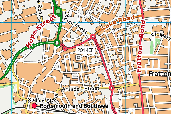 PO1 4EF map - OS VectorMap District (Ordnance Survey) PO1 4EF map - OS VectorMap District (Ordnance Survey)
