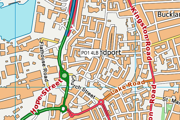 PO1 4LB map - OS VectorMap District (Ordnance Survey) PO1 4LB map - OS VectorMap District (Ordnance Survey)