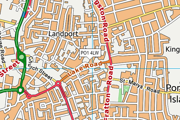 PO1 4LW map - OS VectorMap District (Ordnance Survey) PO1 4LW map - OS VectorMap District (Ordnance Survey)
