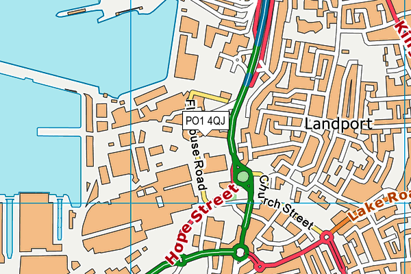 PO1 4QJ map - OS VectorMap District (Ordnance Survey) PO1 4QJ map - OS VectorMap District (Ordnance Survey)