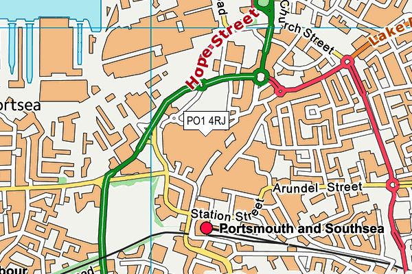 PO1 4RJ map - OS VectorMap District (Ordnance Survey) PO1 4RJ map - OS VectorMap District (Ordnance Survey)