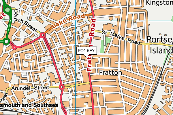 PO1 5EY map - OS VectorMap District (Ordnance Survey) PO1 5EY map - OS VectorMap District (Ordnance Survey)