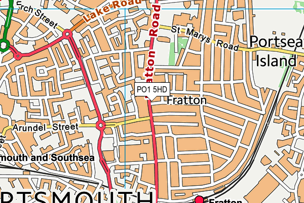 PO1 5HD map - OS VectorMap District (Ordnance Survey)