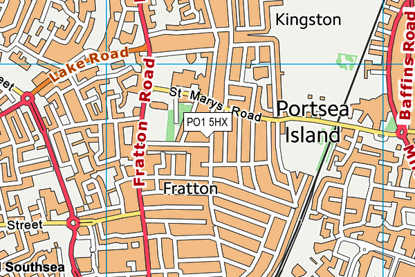 PO1 5HX map - OS VectorMap District (Ordnance Survey) PO1 5HX map - OS VectorMap District (Ordnance Survey)