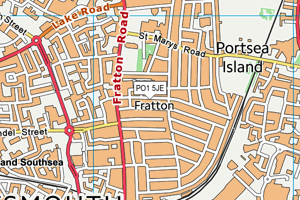 PO1 5JE map - OS VectorMap District (Ordnance Survey) PO1 5JE map - OS VectorMap District (Ordnance Survey)