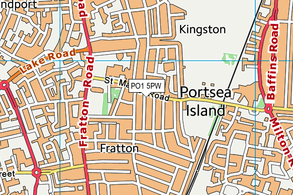 PO1 5PW map - OS VectorMap District (Ordnance Survey) PO1 5PW map - OS VectorMap District (Ordnance Survey)