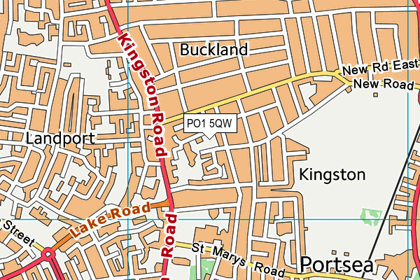 PO1 5QW map - OS VectorMap District (Ordnance Survey) PO1 5QW map - OS VectorMap District (Ordnance Survey)