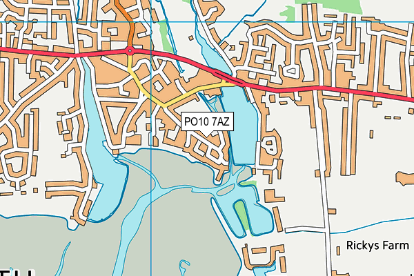 PO10 7AZ map - OS VectorMap District (Ordnance Survey)
