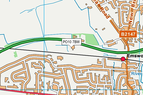 PO10 7BW map - OS VectorMap District (Ordnance Survey) PO10 7BW map - OS VectorMap District (Ordnance Survey)