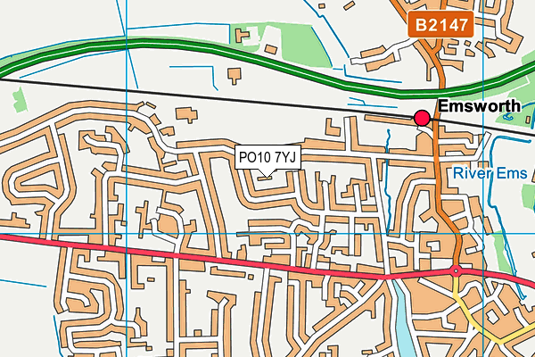 PO10 7YJ map - OS VectorMap District (Ordnance Survey)