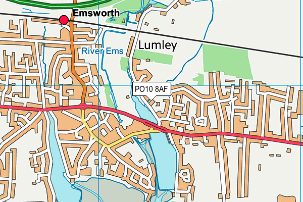 PO10 8AF map - OS VectorMap District (Ordnance Survey)