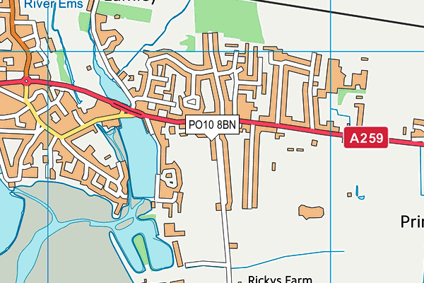 PO10 8BN map - OS VectorMap District (Ordnance Survey)