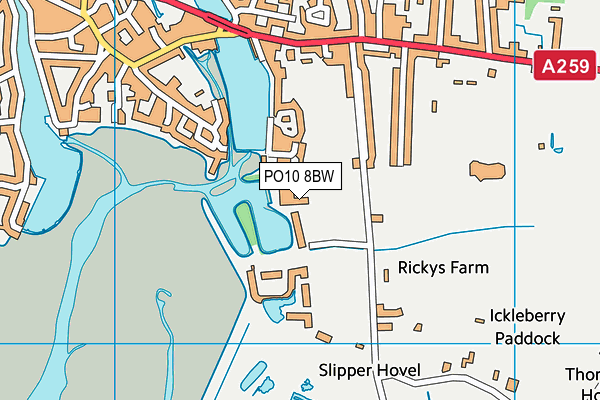 PO10 8BW map - OS VectorMap District (Ordnance Survey)