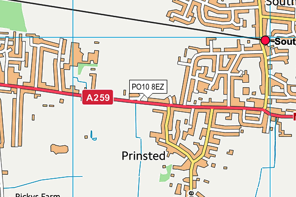 PO10 8EZ map - OS VectorMap District (Ordnance Survey)