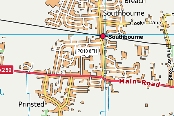 PO10 8FH map - OS VectorMap District (Ordnance Survey)