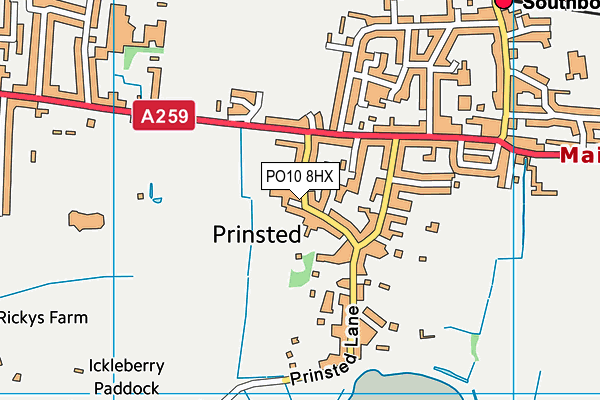 PO10 8HX map - OS VectorMap District (Ordnance Survey)