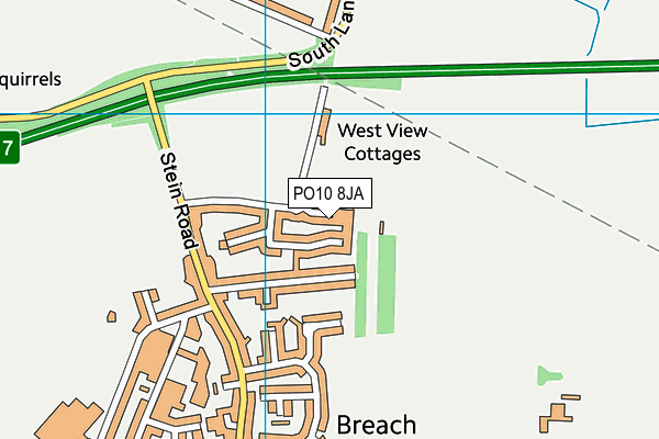 PO10 8JA map - OS VectorMap District (Ordnance Survey)