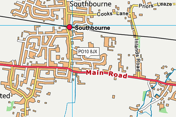 PO10 8JX map - OS VectorMap District (Ordnance Survey)
