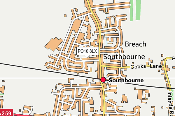 PO10 8LX map - OS VectorMap District (Ordnance Survey)