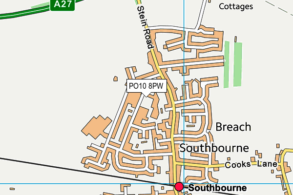 PO10 8PW map - OS VectorMap District (Ordnance Survey)