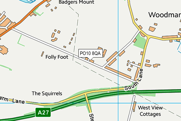 PO10 8QA map - OS VectorMap District (Ordnance Survey)