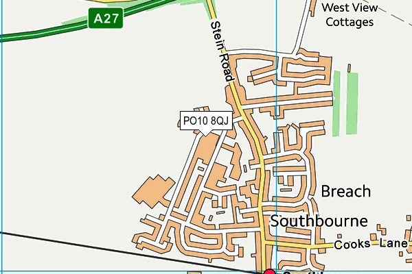 PO10 8QJ map - OS VectorMap District (Ordnance Survey)