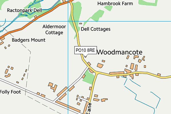 PO10 8RE map - OS VectorMap District (Ordnance Survey)