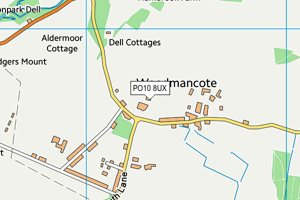 PO10 8UX map - OS VectorMap District (Ordnance Survey)