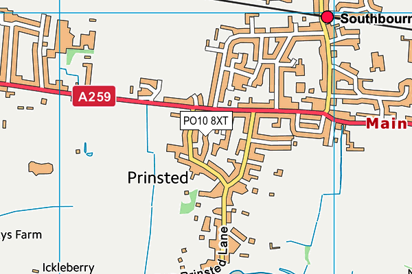 PO10 8XT map - OS VectorMap District (Ordnance Survey)