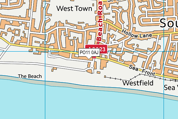 PO11 0AJ map - OS VectorMap District (Ordnance Survey) PO11 0AJ map - OS VectorMap District (Ordnance Survey)