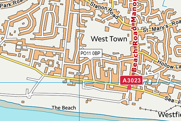 PO11 0BP map - OS VectorMap District (Ordnance Survey) PO11 0BP map - OS VectorMap District (Ordnance Survey)