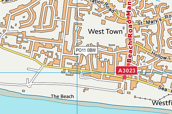 PO11 0BW map - OS VectorMap District (Ordnance Survey) PO11 0BW map - OS VectorMap District (Ordnance Survey)