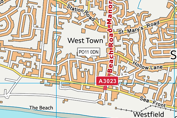 PO11 0DN map - OS VectorMap District (Ordnance Survey) PO11 0DN map - OS VectorMap District (Ordnance Survey)