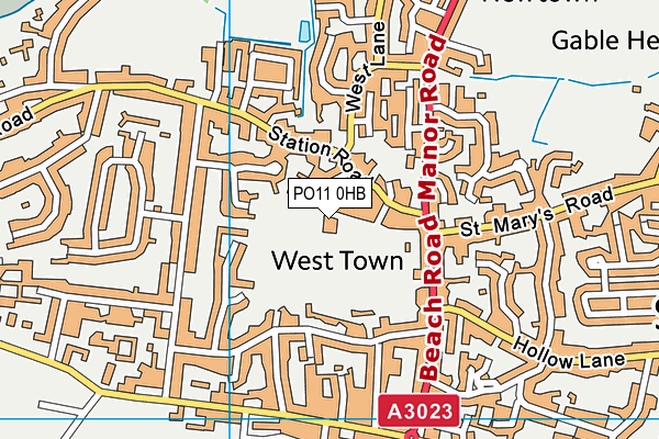 PO11 0HB map - OS VectorMap District (Ordnance Survey) PO11 0HB map - OS VectorMap District (Ordnance Survey)