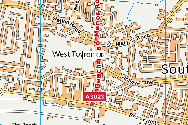 PO11 0JB map - OS VectorMap District (Ordnance Survey) PO11 0JB map - OS VectorMap District (Ordnance Survey)