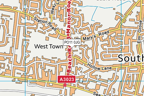 PO11 0JG map - OS VectorMap District (Ordnance Survey) PO11 0JG map - OS VectorMap District (Ordnance Survey)