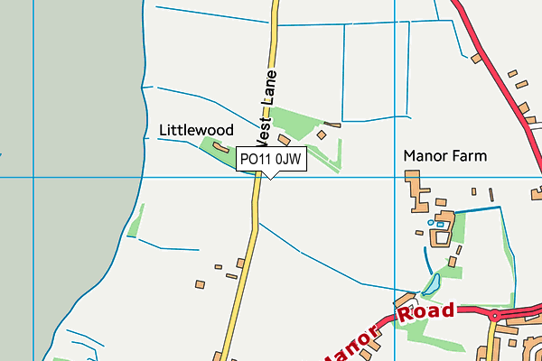 PO11 0JW map - OS VectorMap District (Ordnance Survey)