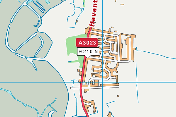 PO11 0LN map - OS VectorMap District (Ordnance Survey) PO11 0LN map - OS VectorMap District (Ordnance Survey)