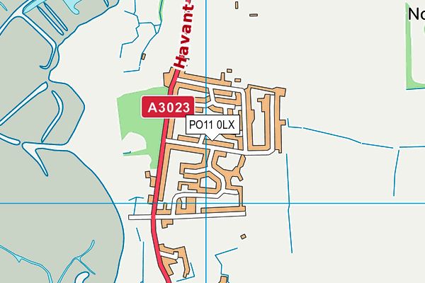 PO11 0LX map - OS VectorMap District (Ordnance Survey) PO11 0LX map - OS VectorMap District (Ordnance Survey)